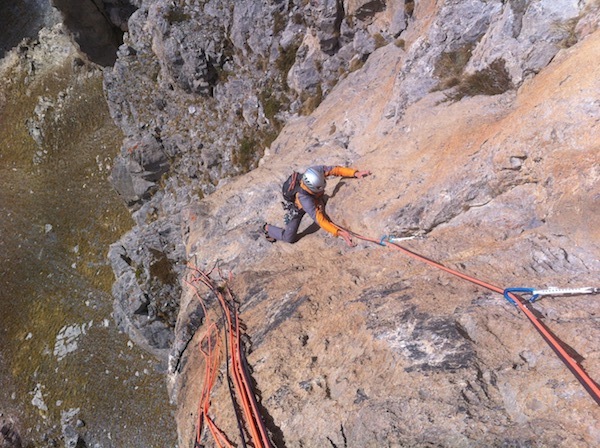 Grande voie d'escalade à la Tête de Gaulent