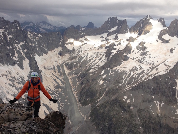 Arete sud du Pic du Glacier Blanc, Barre des Ecrins, Traversée Roche Paillon Emile Pic